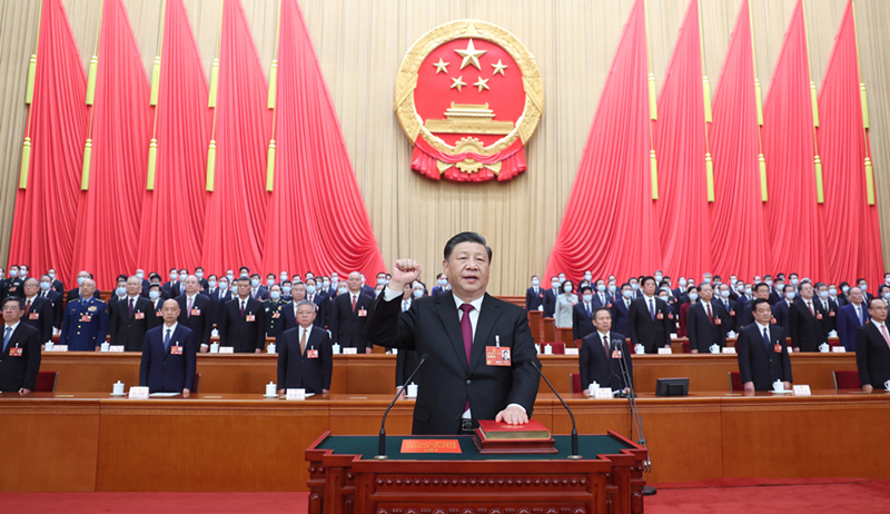 2023年3月10日，習(xí)近平進行憲法宣誓。